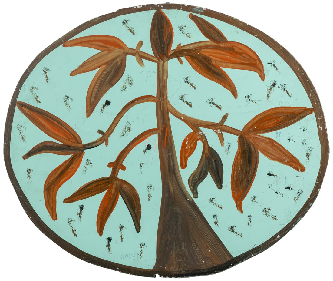 TOLLIVER, Mose (American, b. 1939). Tree. Not dated. Paint ... (1 of 2)