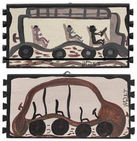 TOLLIVER, Mose (American, 1920-2006). Untitled (Two Cars, O...