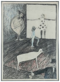 LAGERHOLM, Mana (Swedish, 1946-2001). Drawing I. (Five Figu...