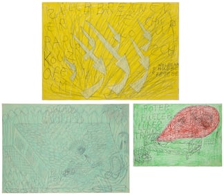 HUEBER, Wolfgang (German, b. 1950). Three Untitled Drawings...