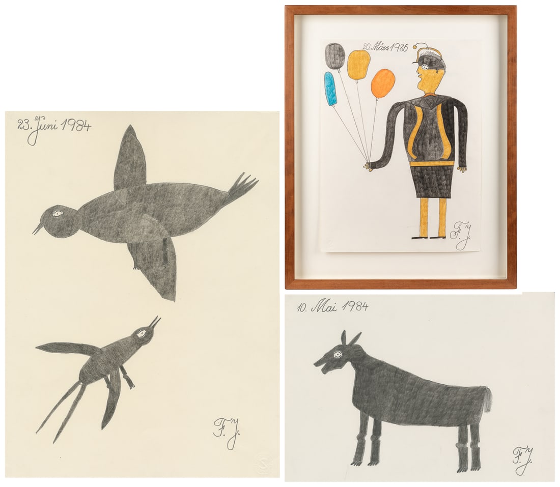 FISCHER, Johann (Austrian, 1919-2008). Three Untitled Drawi... (1 of 4)