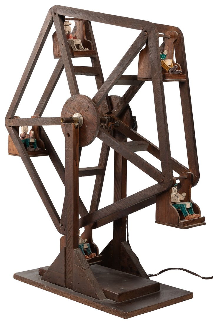 [FOLK ART] Ferris Wheel. Circa 1960. Not dated. Constructed... (1 of 4)