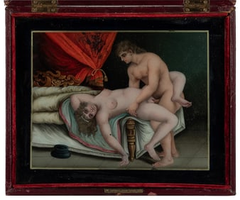 ARTIST UNKNOWN. (19th century). Erotic Scene / Reverse Pain...