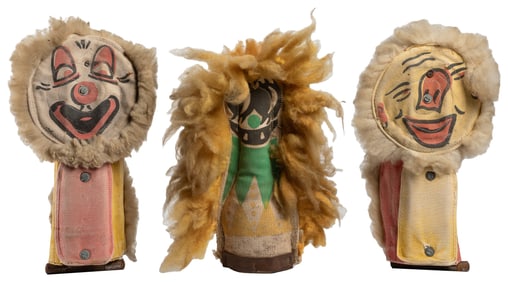 Group of Three Carnival Knock Down “Punk” Dolls. 20th centu...