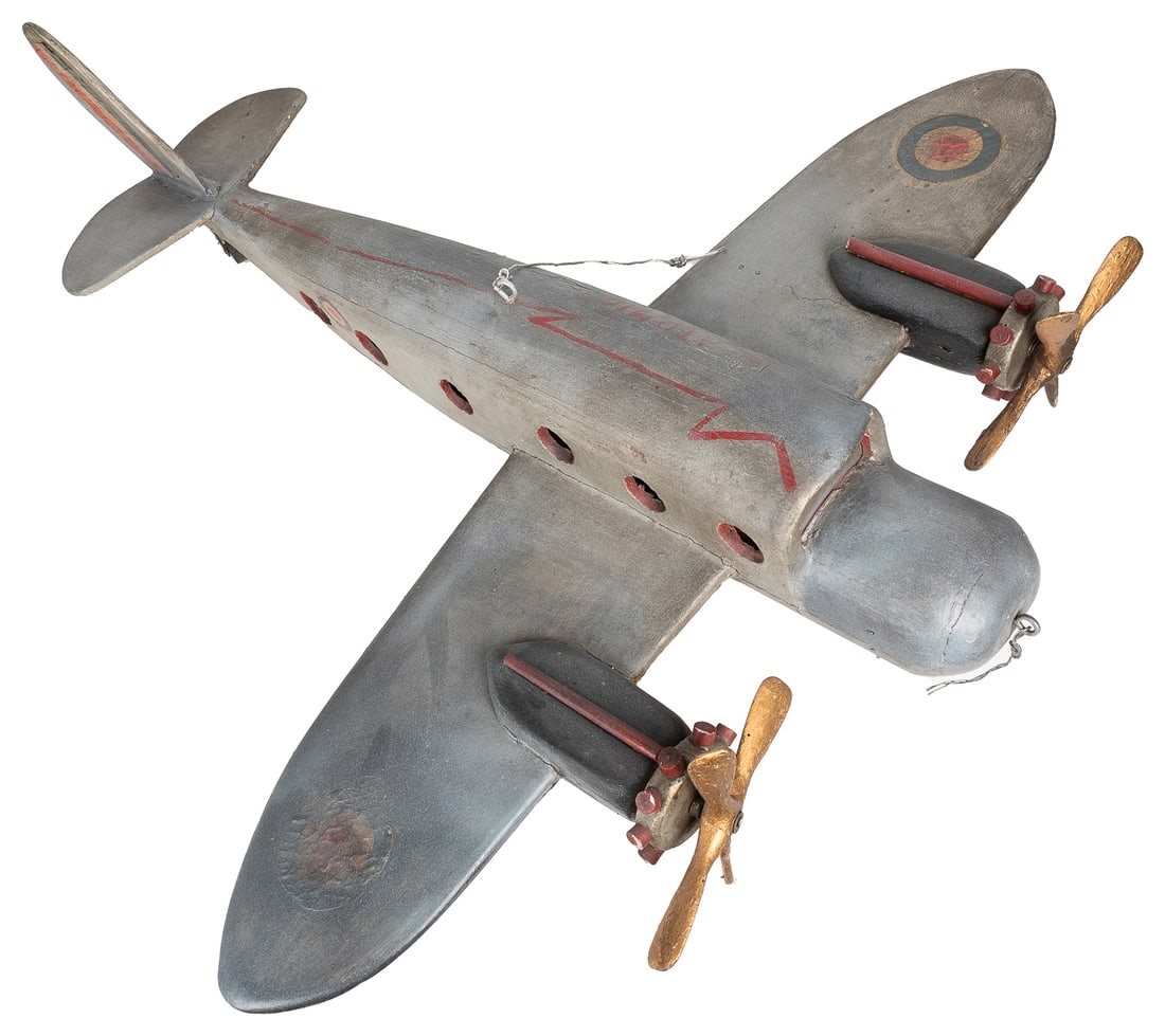[FOLK ART]. French WWII Double Engine Plane. (American, 20t... (1 of 4)