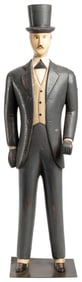 Carved and Painted Wood Figure of a Victorian Gentleman. (A...