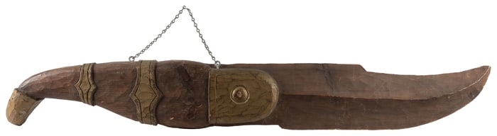 [FOLK ART] Oversize Carved Knife Trade Sign. (American, Mid...