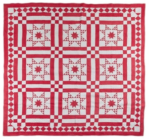 [ANTIQUE QUILT] Young Man's Fancy Quilt. Circa 1930s. Cotto...