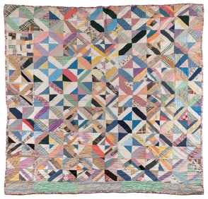 [ANTIQUE QUILT] “String Pattern”, African American Quilt. C...