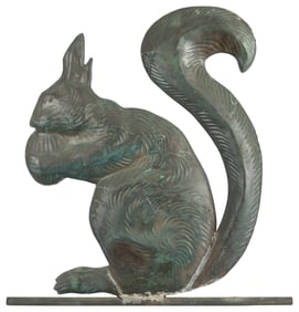 Squirrel Weathervane. (American, 20th Century). Welded copp...