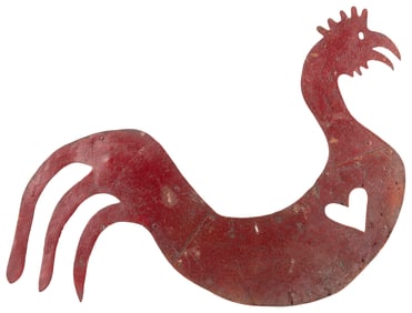 Rooster Weathervane. (American, 20th Century). Welded metal...