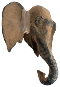 Stiff Paper Constructed Elephant Head Mask with Floppy Ears...