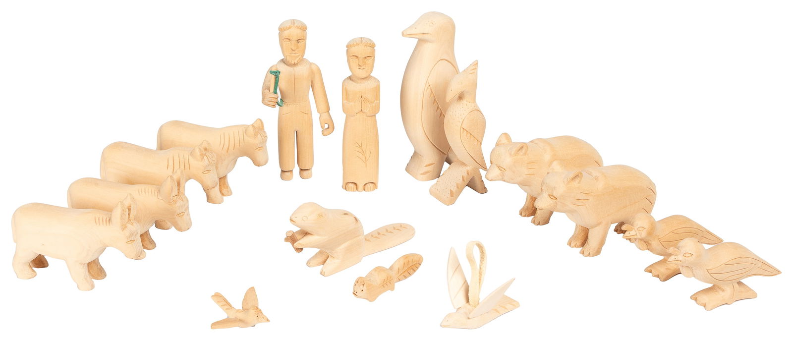 LOPEZ, Euvgencio (American, 20th century). Sixteen Carved N... (1 of 5)