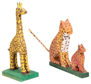PONDER, Braxton (American, 1915-2001). Two Leopards and a G...