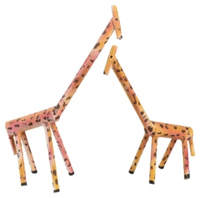WALTERS, Hubert (Jamaican, b. 1931). Two Giraffes. Not date...