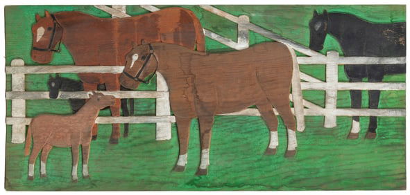 Cutler, Cut (American, 1896-1970). A Carved and Painted Hor...