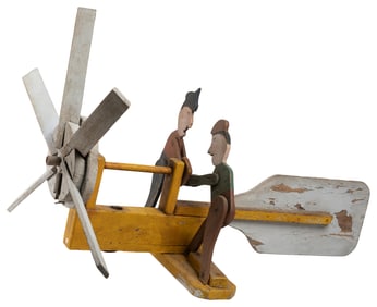 Men Turning Blades Whirligig. (American, 1940s.) Wood, meta...
