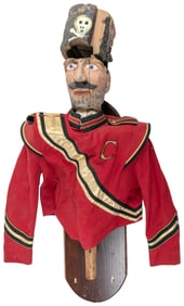 [FOLK ART]. Hand-Carved and Hand-Painted Head and Hat of a ...