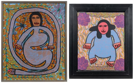PIERRE LOUIS, Prosper (Haitian, 1947-1996). Two Untitled Fi...