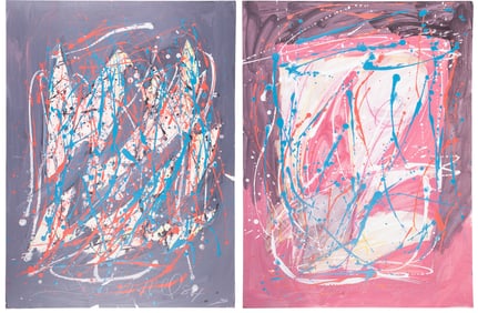 [PAINTING]. HILL, Jim (American, b. 1942). Two Paintings / Homage to Jackson Pollock.