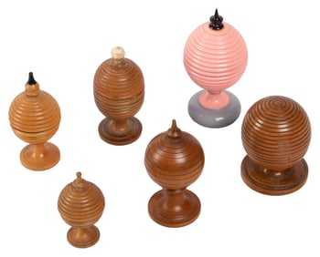 Six Vintage Bass Vases. 1880s – 1920s. Small and finely tur...