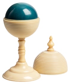 Ivorine Ball Vase. Circa 1910. Delicate and finely made ivo...