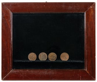 Clockwork Coin Production Frame. Circa 1880. Fine mahogany ...
