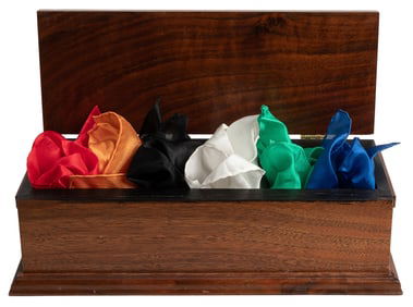 Six-Compartment Mechanical Handkerchief Box. Circa 1970 [?]...