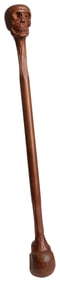 Carved Skull Wand. Circa 1961. Wooden magicians’ wand carve...