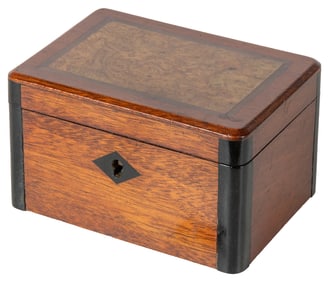 Watch Box. Circa 1900. Small wooden jewelry box with mirror...