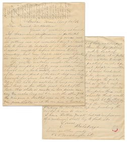 BALABREGA (Johan Moller, 1857 – 1900). Balabrega ALS to Hen...