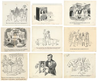 HAHNE, Nelson (1908 – 70). Archive of Pen-and-Ink Hahne Car...