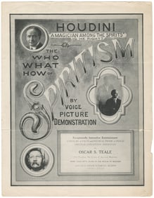 [HOUDINI]. Houdini. “A Magician Among the Spirits.” Is He R...