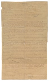 HOUDINI (Erik Weisz, 1874 – 1926). Unusual Houdini Letter t...
