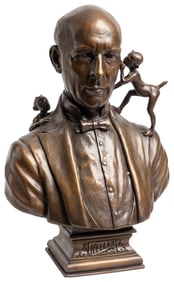 KELLAR, Harry (1849–1922). Bronze Bust of Kellar. Glendale,...