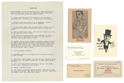MALINI, Max (Max Katz Breit, 1873 - 1942). Malini Ticket, B...