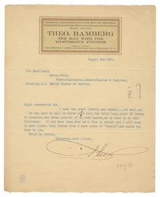OKITO (Theo. Bamberg, 1875 – 1963). Humorous Okito TLS to F...