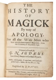 NAUDE, Gabriel (1600 – 53). The History of Magick. By Way o...