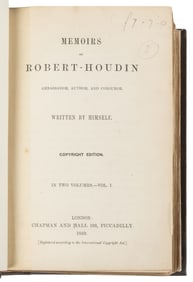 ROBERT-Houdin, Jean Eugène (1805 - 1871). Memoirs of Robert...