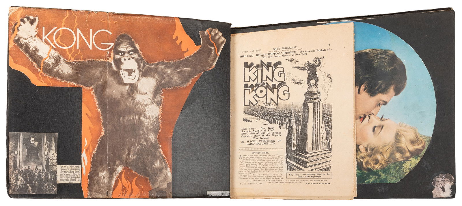 King Kong (1933) Film Ephemera Scrapbook. Oblong 4to scrapb... (1 of 4)