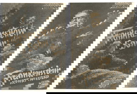 Pair of German Frankenstein cinema programs. German-languag...: Pair of German Frankenstein cinema programs. German-language programs for Son of Frankenstein (Universal International, 1939) and The Ghost of Frankenstein (Universal International, 1942), both with