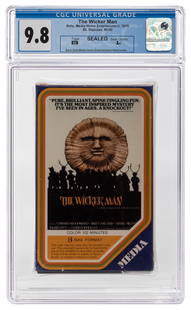 The Wicker Man Betamax 1978. CGC 9.8, Sealed A+. Media Home...: The Wicker Man Betamax 1978. CGC 9.8, Sealed A+. Media Home Entertainment, 1978. Back of slipcase printed in four languages. Directed by Robin Hardy, starring Edward Woodward, Britt Ekland, Diane