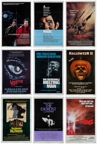 [HORROR & FANTASY]. Group of 9 film posters. Nine one-sheet...