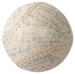 East of Eden (1955) Cast and Crew Signed Softball. A Reach ...: East of Eden (1955) Cast and Crew Signed Softball. A Reach “Pacesetter” horsehide softball, covered on all sides with signatures of the cast and crew of East of Eden (Warner Bros., 1955),