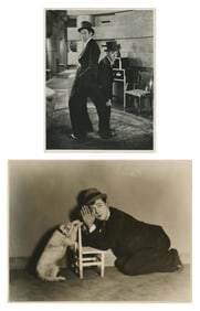 LANGDON, Harry (1884-1944). Pair of photographs. 1920s-30s....