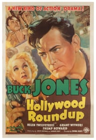 Hollywood Roundup. Columbia, 1937. One sheet (41 x 27”) lit...