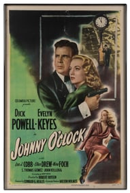 Johnny O’Clock. Columbia, 1947. One sheet (41 x 27”). Style...