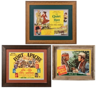 Trio of John Wayne and Jimmy Stewart lobby cards. Including...