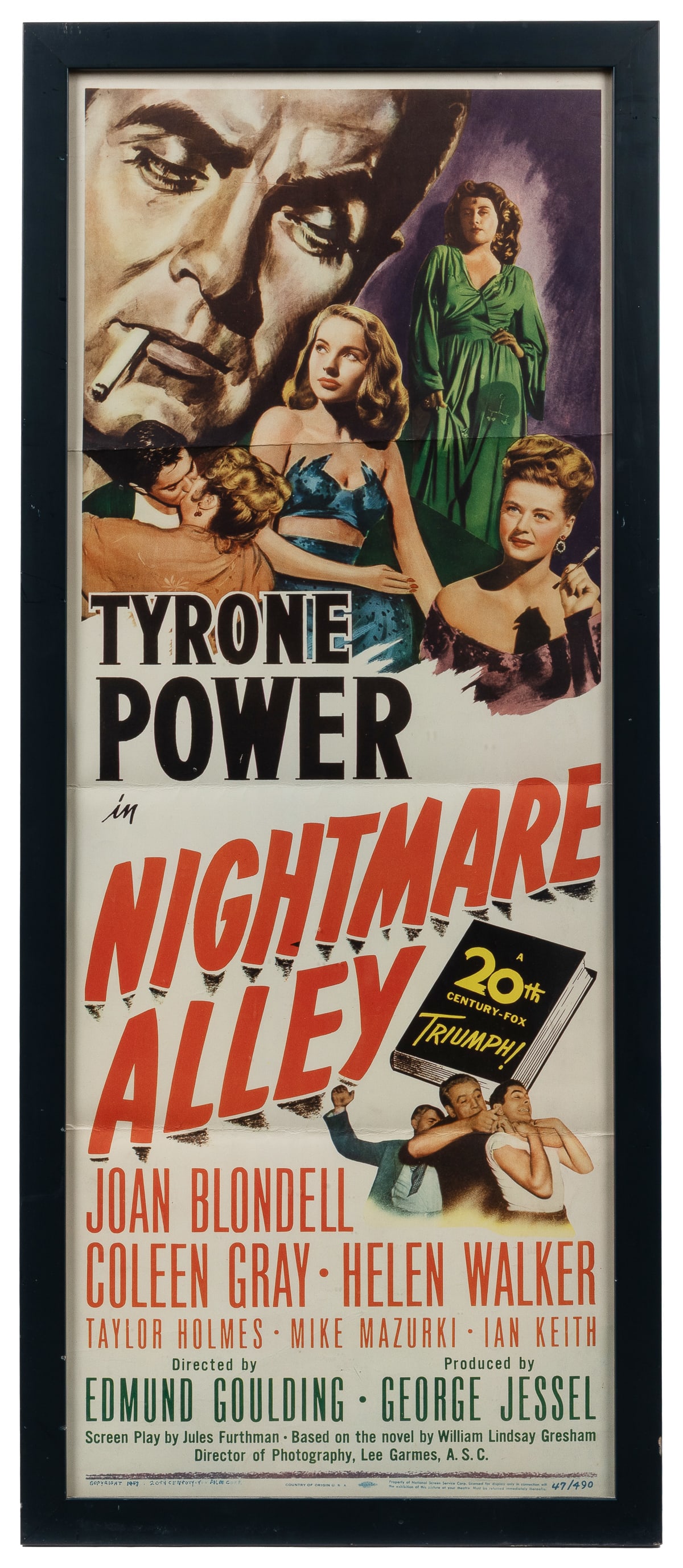 Nightmare Alley. 20th Century Fox, 1947. Insert (36 x 14”) ... (1 of 1)