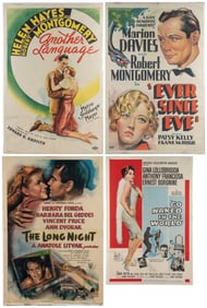 Group of 9 1930s-60s one-sheet movie posters. Including: An...